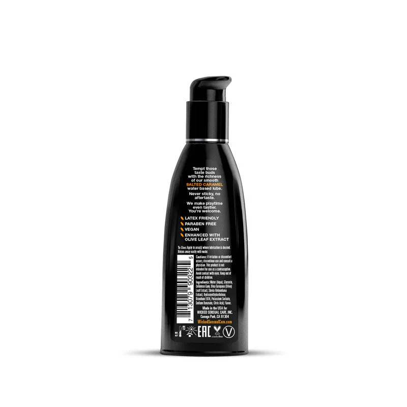 Wicked Aqua Salted Caramel - Salted Caramel Flavoured Water Based Lubricant - 60 ml (2 oz) Bottle - Image 2