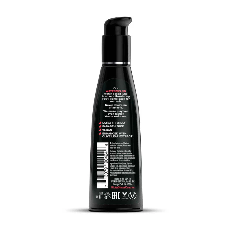 Wicked Aqua Watermelon - Watermelon Flavoured Water Based Lubricant - 120 ml (4 oz) Bottle - Image 2