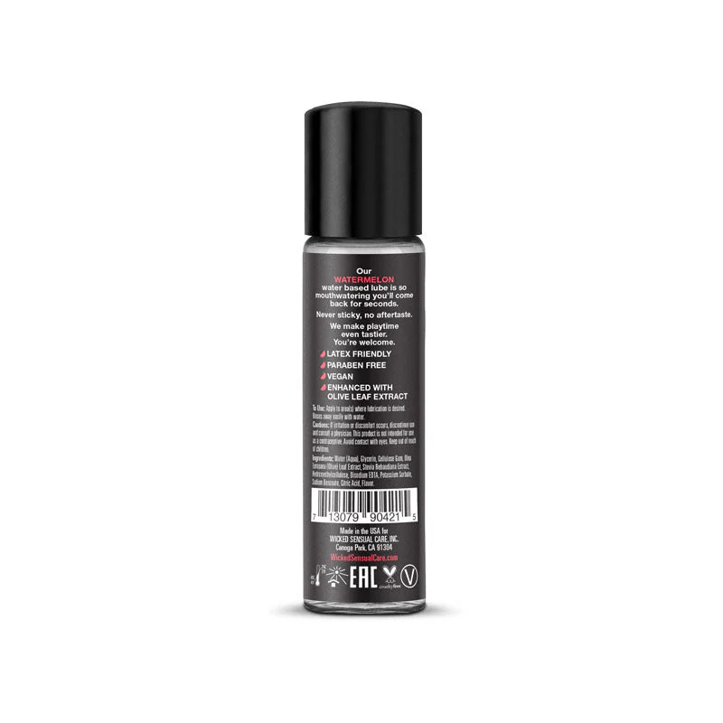 Wicked Aqua Watermelon - Watermelon Flavoured Water Based Lubricant - 30 ml (1 oz) Bottle - Image 2