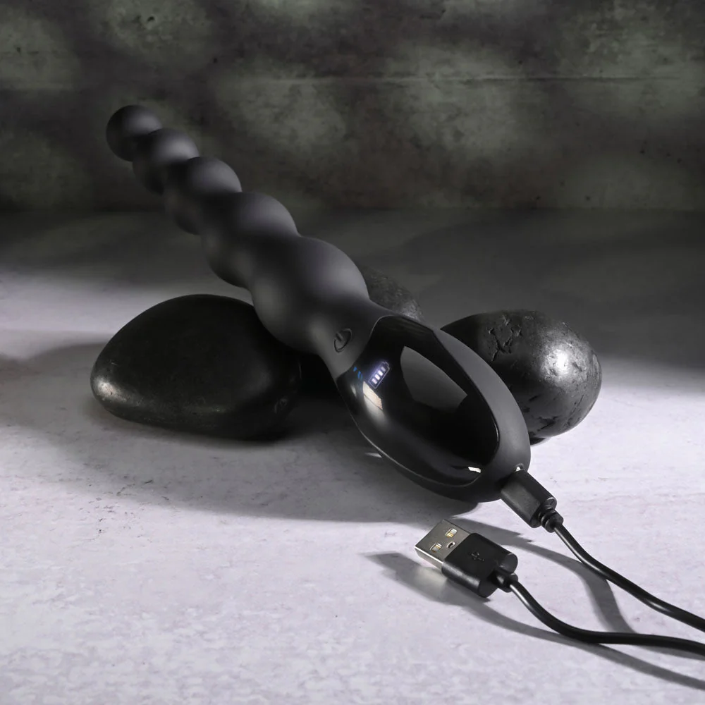 Zero Tolerance BACKDOOR BATON - Black 24 cm USB Rechargeable Vibrating Anal Beads - Image 9