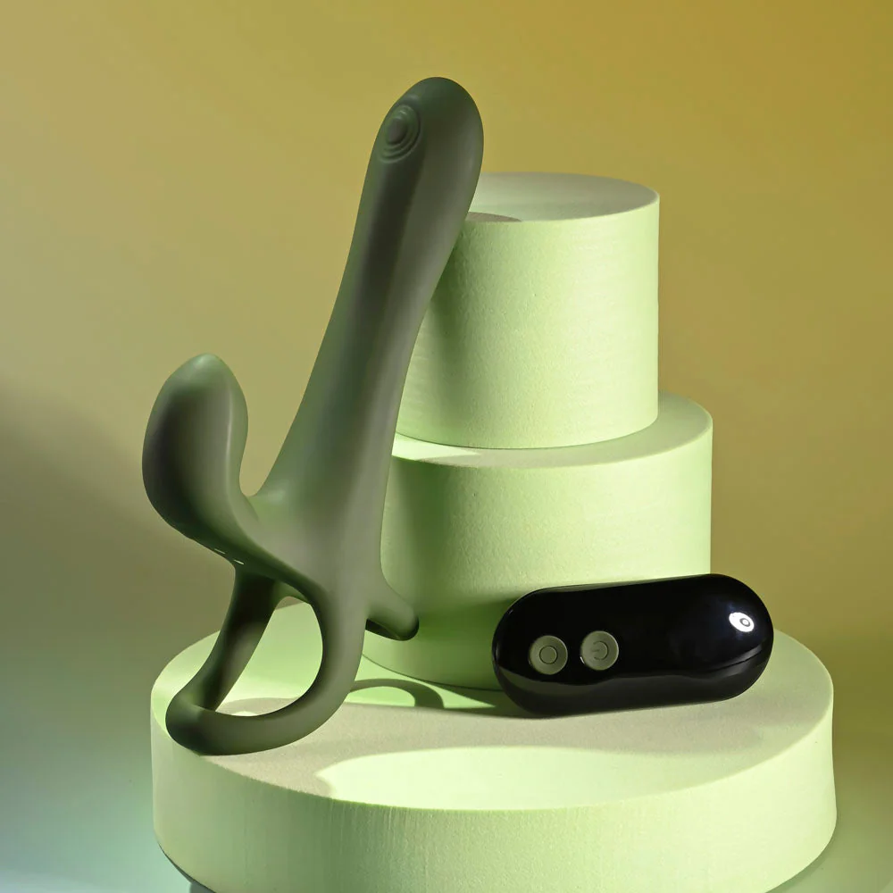 Zero Tolerance STRAP, TAP & GO - Green USB Rechargeable Vibrating & Tapping Penis Sleeve with Wireless Remote - Image 2